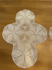 Lot Of 3 Vintage Hand Crocheted Table Doilies     16 5 Inches X 23 Inches Handmade