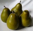 Lot Of 4 Pears Green Fake Fruit Faux Realistic Home Decor 