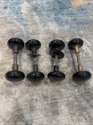 Lot Of 8 Antique Vintage Black Glossy Door Knobs W 4 Spindle