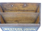 Vtg Wood Western Union Telegraph And Cable Blanks Counter Holder Telegram Office