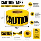 Premium Yellow Caution Tape 2-pack 3 Inch X 1000 Feet  Hazard Safety Tape