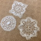 Antique Lace Doilies Doily Lot Of 3 Flaws Round Star Square Handmade Artisan