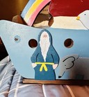 Vintage Handmade Noah   s Arc Wooden Toy Chest-nursery Decor-diaper wipe Holder