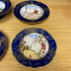 Antique Cobalt French Bleu De Sevres  5  Porcelain Plates   Cake Stand