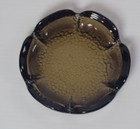 Vintage Brown Amber Pebbled Glass Ashtray   