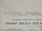 Ho Champ Decals Brh-145  For Erie Alco Cabin Diesels