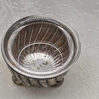 Antique Sterling Salt Cellar With Glass Insert Edwardian British Silver 