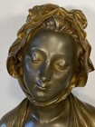 Antique Eugene Laurent French Art Nouveau Bronze Lady Bust Art Sculpture 19 