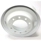 White Steel Wheel 22 5  X 8 25  10 Bolts  Stud-pilot  2 Hand Holes