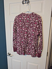 Maroon   Pink Damask Snap-front Warm-up Scrub Jacket  Nursing  Vet  Healthcare