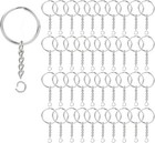 100pcs Key Ring With Chain And Open Jump 1 Inch Split Round Keychain Rings
