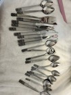 Vintage Stainless Steel 23 Piece Lot Silverware Mixed  Hong Kong Tray Included 