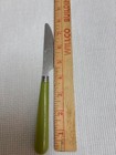 Vintage Mid-century Green Handle Table Knifes Stainless Steel Set Of 6 -plus One