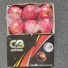 6 X 156 Gm 4-piece High Quality Leather Bat Friendly Hard Cricket Balls - Pink