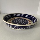 Boleslawiec Polish Pottery Round Baking Dish Apples And Pears Pattern Pie Quiche