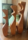 3 Vintage Wooden Mid Century Danish Modern Deer Reindeer Figures Christmas