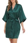 Womens Satin Robe For Bridal Party Short Silky Bride Bridesmaids Kimono Bath    