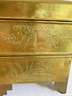 Vintage Gumps Tea Caddy  Sheet Brass  Asian Bird bamboo Design-hong Kong