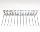 Lot Of 13 12  White Long Slatwall Display Peg Hooks Polished Chrome