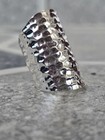 Solid 925 Sterling Silver Long Hammered Ring Minimalist Handmade Ring All Size