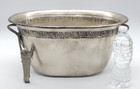 Vtg Pottery Barn Metal Grapevine Oval Party Drink Ice Bucket W bottle Opener