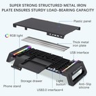 Monitor Stand For Desk Rgb Gaming Lights Foldable  With 4 Usb 3 0 Hub