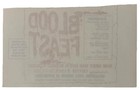     blood Feast 1963 Movie Premiere Ticket Flyer Hg Herschell Gordon Lewis Horror