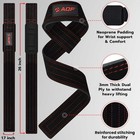 Suede Leather Weight Lifting Straps     Heavy-duty Neoprene Padded Gym Wrist St   