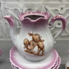 Antique 15 Piece Rose O neill Germany Kewpie Pink Luster Partial Tea Set W chips
