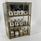 Vintage Glass Brass Thimble Display Curio Case With 12 Thimbles