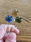 Vintage Glass Swizzle Sticks Cocktail Drink Stirrers Set Of 3 Colorful Ball