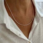 Small Tiny 2 5mm Silver Beaded Necklace  Delicate Round Beaded Minimal Choker