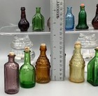    13 Wheaton Miniatures Bitters Ball Claw Bottles Colored Glass 2   3    Lot     