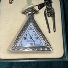 Masonic Triangle Freemason Master Free Mason Mens Quartz Pocket Watch W  Chain