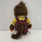 Vintage Monchhichi Sekiguchi Plush Plaid Crying Monkey Thumb Sucker Doll