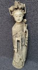 Vintage 11 5  Chinese Court Lady Resin Statue Faux Ivory Empress Figurine Asian