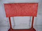Vintage Portable Folded Padded Booster Seat Toddler Child Vinyl Metal Arms Red