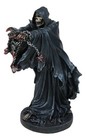 Black Angel Of Death Grim Reaper With Chains Carved Knuckles Game Over Figurine