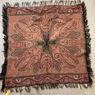 Gorgeous Handmade 1900 s Antique India Kashmir Paisley Piano Shawl 35x35   