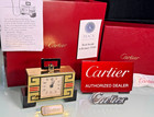    Cartier   The Art Deco   Desk Clock With Alarm Manual Red Box    