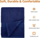 Amazon Basics 6 Piece Oversized Towel Set 100  Cotton Soft Absorbent Navy Blue