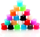 24 Pcs Silicone Plugs Ear Gauges Stretching Kit 00g-1 Inch Double Flared Expande