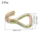 Ratchet Double J Strap Hook Load 6613 Lbs For 2  Tie Down Strap Webbing 2pcs