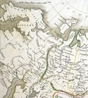C  1835 Northern Asia  Russia  Siberia  Bradford  Antique  Hand-colored Map