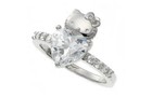 1 50ct Heart Lab Created Women Hello Kitty Engagement Ring 14k White Gold Plated