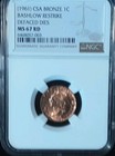 1861 1961 Csa 1c Bashlow Restrike Set Of 3  Ngc 67rd-68-68 Bronze silver goldine