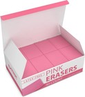 40 Count Pink Square Erasers  Latex Free For Kids School Office Art