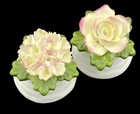Vintage Aynsley Salt   Pepper Set Pink Flowers English Fine Bone China 2   