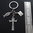 Jesus On The Cross Fish Christian Holy Bible Charms Keychain Key Chain Ring Gift