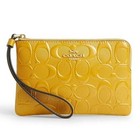 Nwt Coach Corner Zip Wristlet In Signature Leather